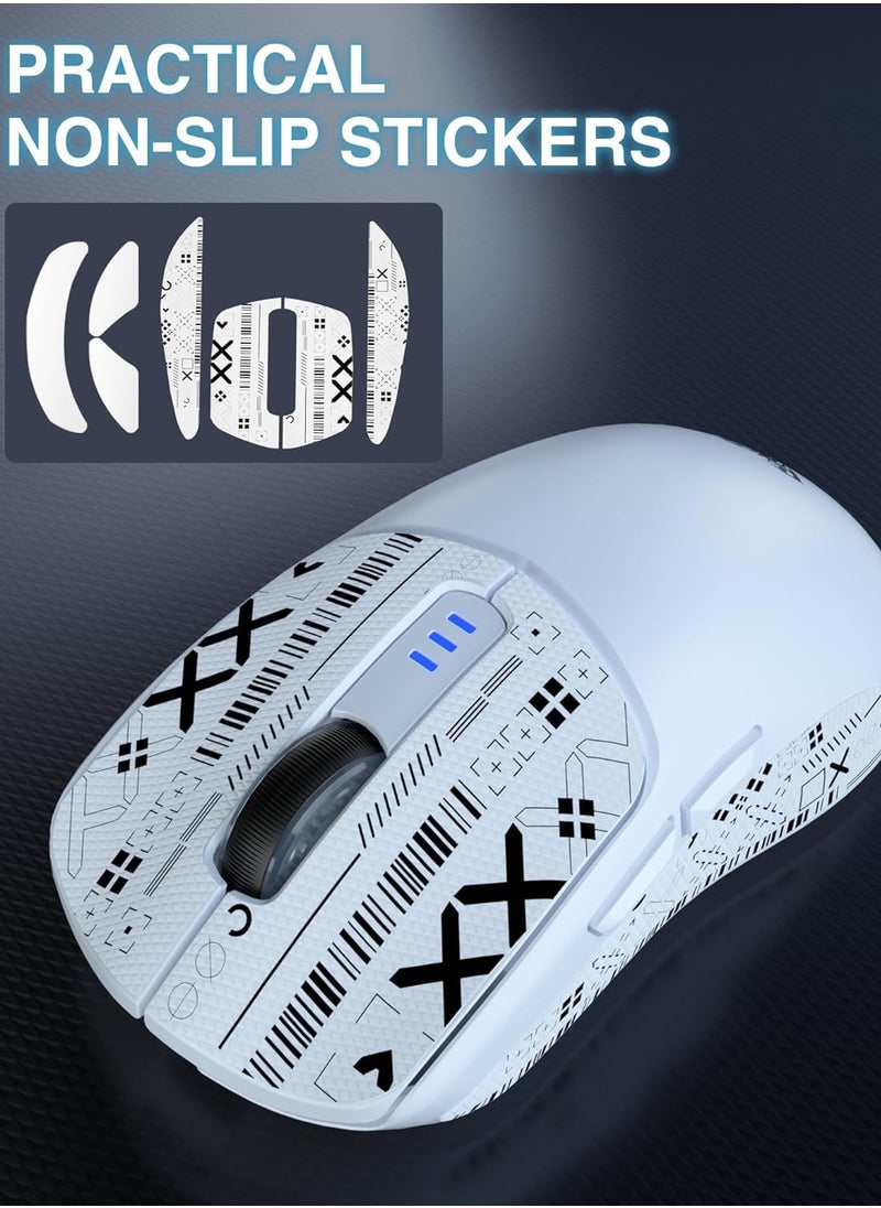 SC580 Tri-Mode Gaming Mouse,2.4G/BT5.0/USB-C Lightweight Gaming Mouse, 12000 DPI Rechargeable Wireless Mouse with 6 Programmable Buttons, Ergonomic Computer Mouse for Laptop/PC/Mac/Tablet,White