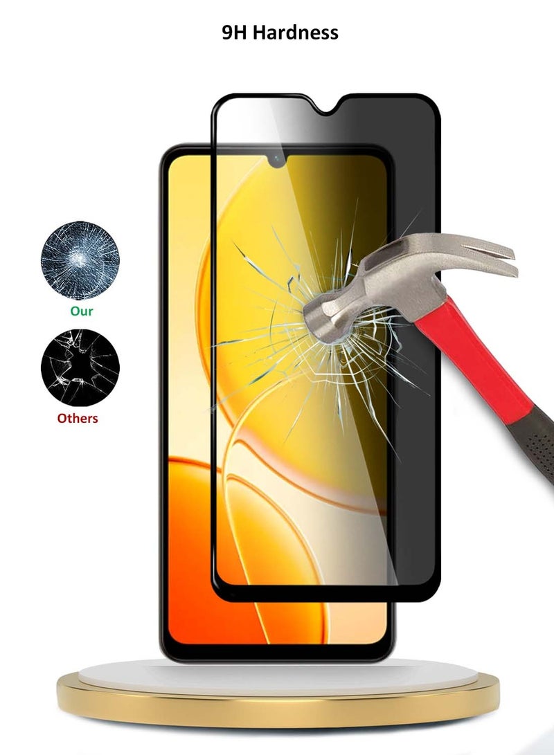 Wtech vivo Y04 4G / vivo Y29s 5G 2025 Premium E2E Series Privacy Full Glue Full Cover Tempered Glass Screen Protector (MSGECP) - Clear/Black - Image 3