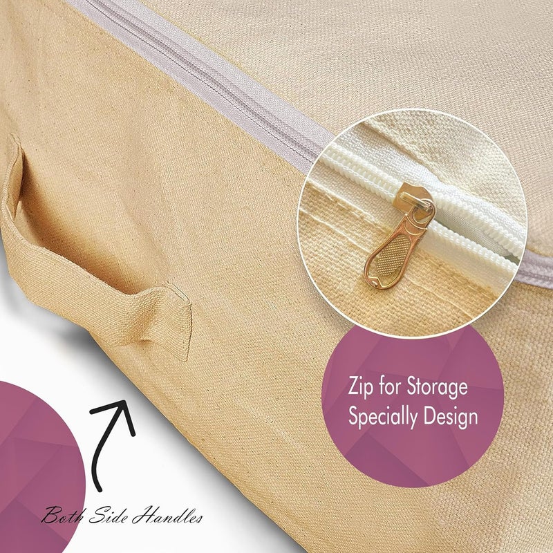 Golden Bird Golden Bird Large Capacity Clothes Foldable Storage Bag Organizer with Reinforced Handle Thick Fabric for Comforters Blankets Bedding Foldable with Sturdy Zipper Clear Window 4 Pack 66L - Image 4