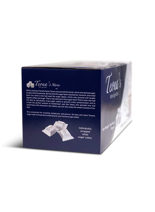BARBERUPP - Teona's White Sugar, Individually Wrapped White Sugar Cubes, (152 Cubes) Perfect Sized Sugar Cubes For Tea And Coffee, 1 Pound Box Raw Sugar Cube, Perfect For Entertaining Guest. 100% Beet Root - Image 1