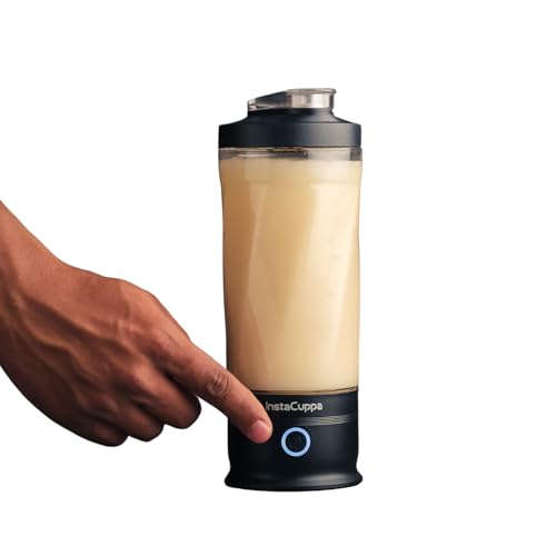InstaCuppa Rechargeable Electric Protein Shaker – 6500 RPM, PP Stirring Blades - 600ml BPA-Free Jar, USB-C Rechargeable, IPX7 Waterproof, Leakproof Sports Sipper Lid, Smooth Protein Shakes in Seconds - Image 1