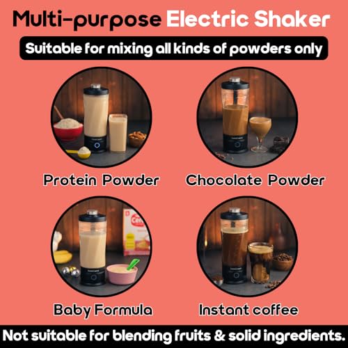 InstaCuppa Rechargeable Electric Protein Shaker – 6500 RPM, PP Stirring Blades - 600ml BPA-Free Jar, USB-C Rechargeable, IPX7 Waterproof, Leakproof Sports Sipper Lid, Smooth Protein Shakes in Seconds - Image 2