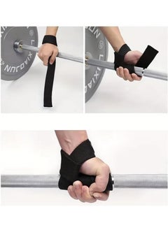 QSHOP Weight Lifting Tensioners Neoprene Padded Wrist Straps for Gym, Powerlifting, Deadlifting, Crossfit Straps for Men and Women Support Strength Training  - Image 2