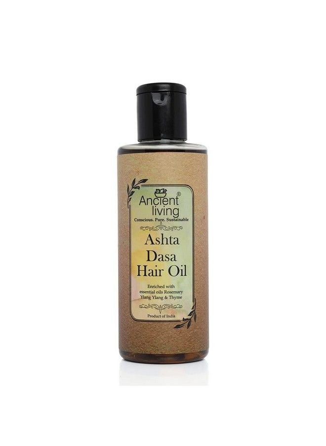 Ancient Living Organic Ashta Dasa Hair Oil For Healthy & Strong Hair ; Reduce Hair Fall ; Control Dandruff ; 18 Herbs ; Strong Roots ; Cold Pressed Oils; Men ; Women ; 200Ml  - Image 1