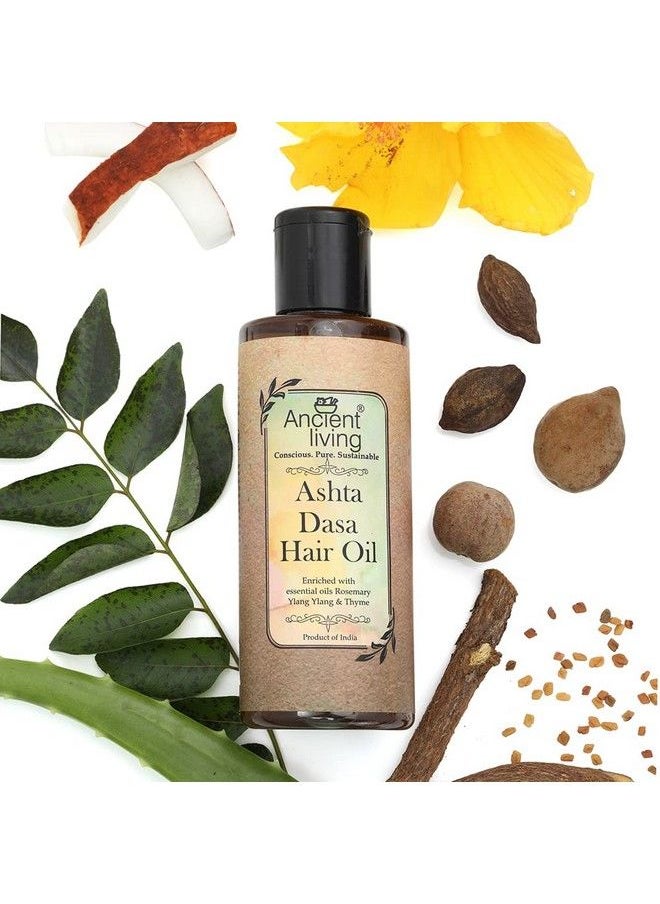 Ancient Living Organic Ashta Dasa Hair Oil For Healthy & Strong Hair ; Reduce Hair Fall ; Control Dandruff ; 18 Herbs ; Strong Roots ; Cold Pressed Oils; Men ; Women ; 200Ml  - Image 5