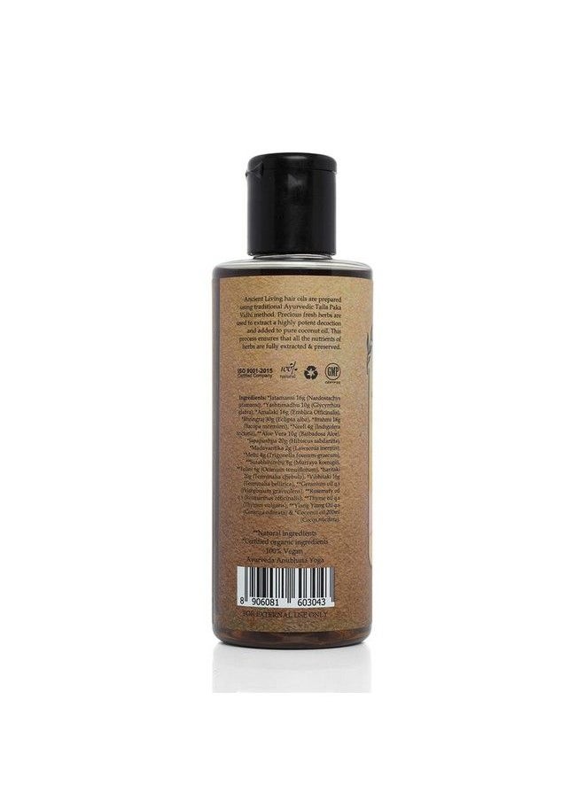 Ancient Living Organic Ashta Dasa Hair Oil For Healthy & Strong Hair ; Reduce Hair Fall ; Control Dandruff ; 18 Herbs ; Strong Roots ; Cold Pressed Oils; Men ; Women ; 200Ml  - Image 4
