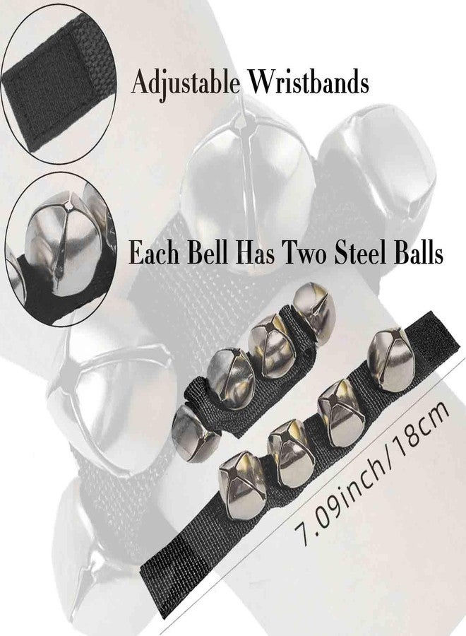 Rrayia 8 Pcs Tambourines for Adults, Hand Held Half Moon Tambourine Foot with Bells Wood Rhythm Sticks Egg Shakers Musical Hand Percussion Instrument Set for Church KTV School Party Music Supplies - Image 5