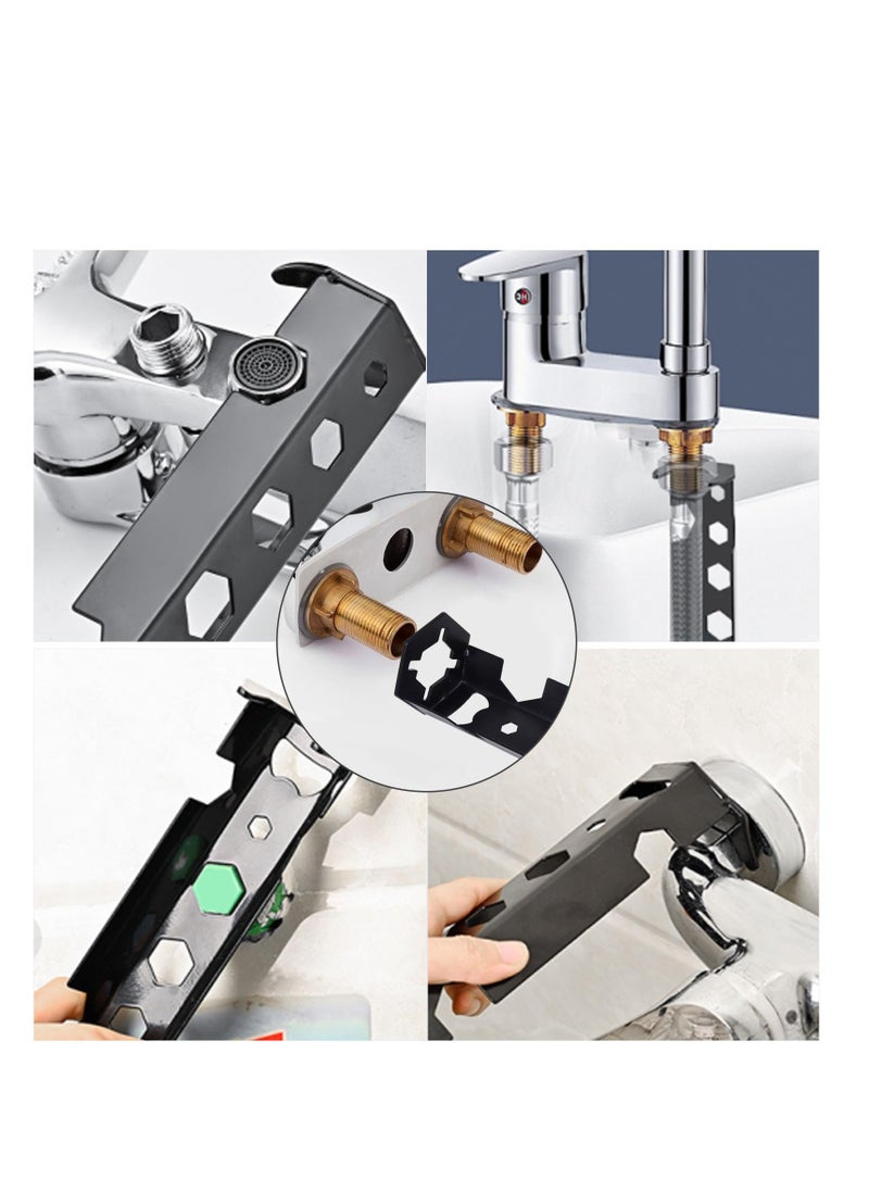 KASTWAVE - 2 Pcs Multifunctional Basin Wrench, Faucet Wrench, 14 Sizes Sink Wrench Set, Faucet Plumbing Pipe Tools, Universal Under Sink Plumbers Wrench for Tight Spaces, Wrench Repair Tools for Men - Image 1