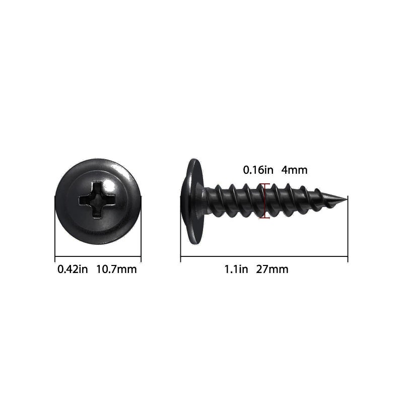 Wensilon (250 pcs)#8Ã—1" Black Truss Head Wood Screws Quick Metal Self Tapping Zinc Oxide - Image 2