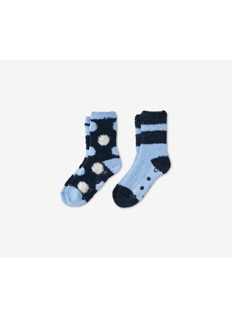 Tchibo - Kid Girls 2 Pairs Cozy Socks, Navy Blue - Image 1