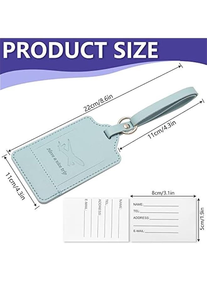 6 Pcs Luggage Tags,Premium PU Artificial Leahter，Travel Bag Suitcase Labels with Privacy Protection Name ID Card and Durable Steel Loop - Image 4