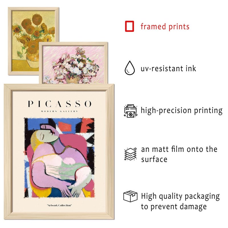 ANERZA 16 PCS Framed Eclectic Wall Art Decor, Modern Maximalist Home Gallery Wall Frame Set Prints for Bedroom Bathroom, Posters for Living Room Aesthetic, Colorful Dorm Artwork Collage Kit Pictures - Image 3