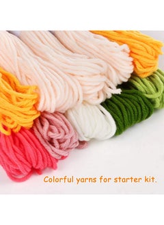 Pllieay Punch Needle Embroidery Starter Kits For Kids And Adults Beginners Include Instructions Punch Needle Fabric With Floral Pattern Yarns Embroidery Hoops And Threader Tools  - Image 4