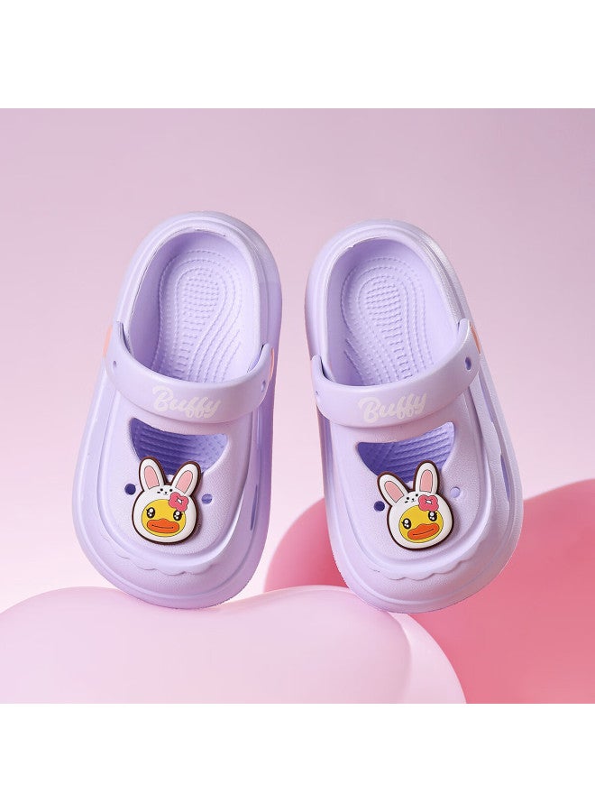 B.duck Kids Girls Breathable Hole Shoes Children's Beach Slippers Home Cute Garden Shoes 5924 Purple Size 23