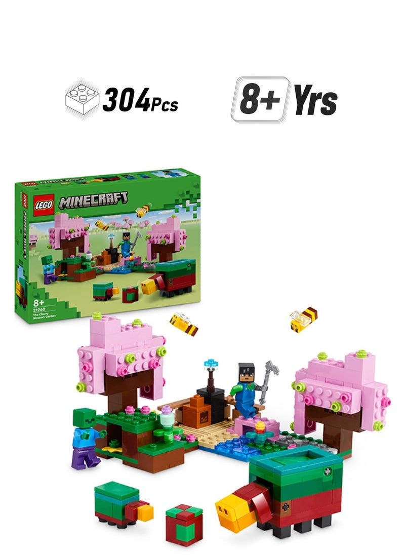 LEGO Minecraft The Cherry Blossom Garden Kids’ Exploration Toy With A Sunny Figure, Sniffer, Zombie And Bees, Hands-On Video-Gaming Gift For Boys And Girls Aged 8 And Over 21260 (304 Pieces)  - Image 1