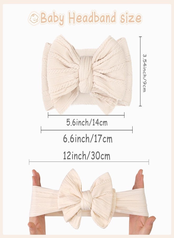 CÉLLOT 6 Pcs Super Stretchy Soft Handmade Headbands with Double Bows Head Wrap Nylon Hair Accessories For Newborn Baby Girls Infant Toddlers Kids(Pink) - Image 2