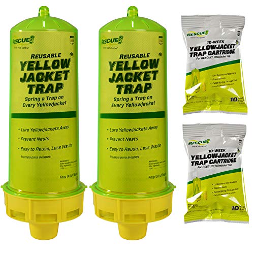 RESCUE! Reusable Yellowjacket Trap - 2 Pack + 2 Ten-Week Refills - Image 1