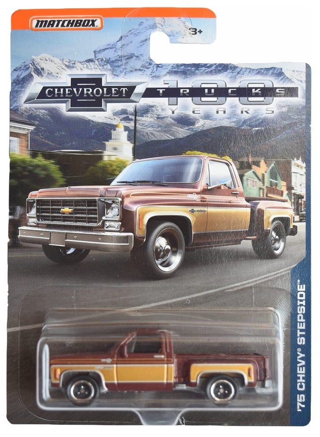 MATCHBOX ماتش بوكس '75 شيفي ستيبسايد، [بني/ذهبي] 100 سنة شاحنات - Image 2