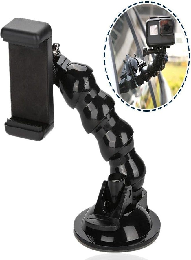 SHOPEE Action Camera Holder Suction Cup Mount 360 Degrees Rotation Sucker Bracket Car Mount Compatible with Hero 13/11/12/10/9/8/7/6/5/5 Session Insta360/Hero/AKASO/Osmo Sport Camera Smartphone - Image 5