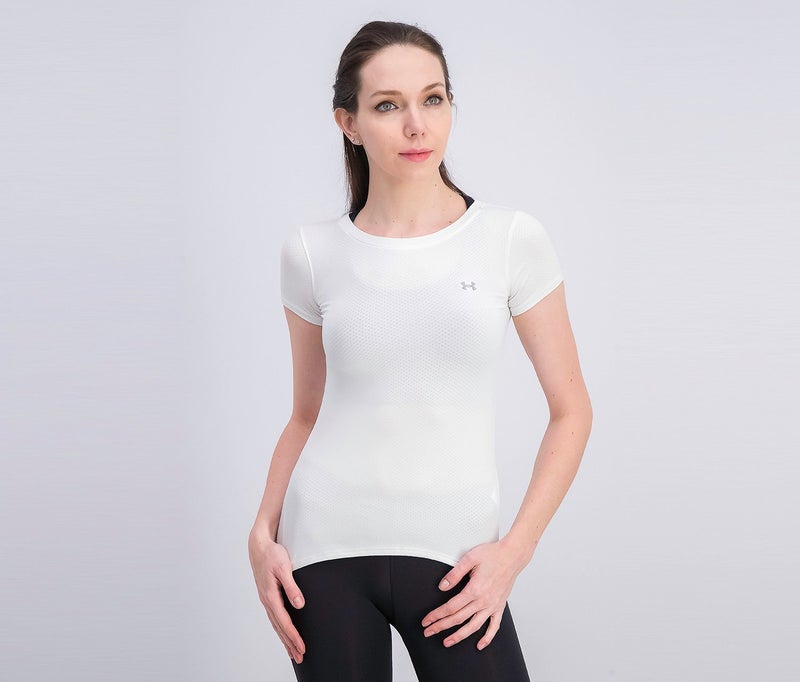 UNDER ARMOUR Women HeatGear Armour T-shirt, White - Image 1