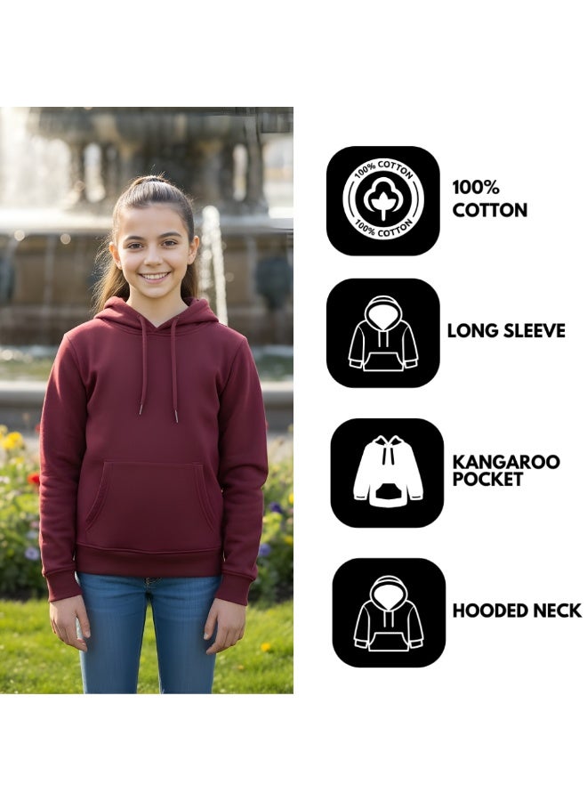 PRINTSHOP4ME Kids Girls Hoodie – Long Sleeve Hooded Pullover With Kangaroo Pocket – Soft Cotton For School, Trips,Playtime,Daily Wear And Outdoor Use – Comfortable Fit - Image 3
