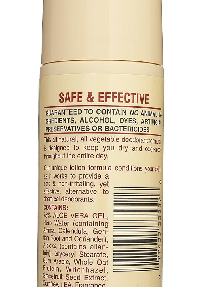 Alvera All Natural Roll-On Deodorant with Aloe and Almonds - 3 Oz - Image 2