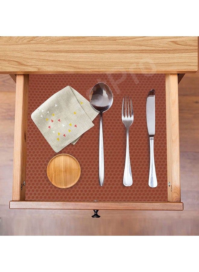 ElastPro Food Grade Washable Anti Slip Mat/Sheet for Fridge, Shelf Liner, Table, Kitchen Drawer mat (Round Dot Brown, 5 Meter) - Image 4