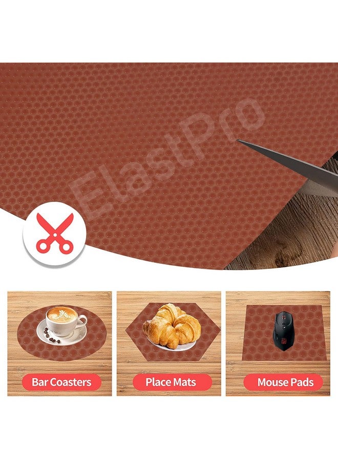 ElastPro Food Grade Washable Anti Slip Mat/Sheet for Fridge, Shelf Liner, Table, Kitchen Drawer mat (Round Dot Brown, 5 Meter) - Image 5