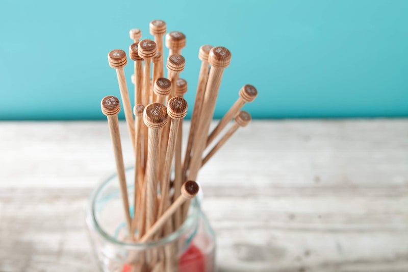 KnitPicks Knit Picks Wood Straight Single Point Knitting Needle Set US 4-11 (10" - Sunstruck) - Image 4
