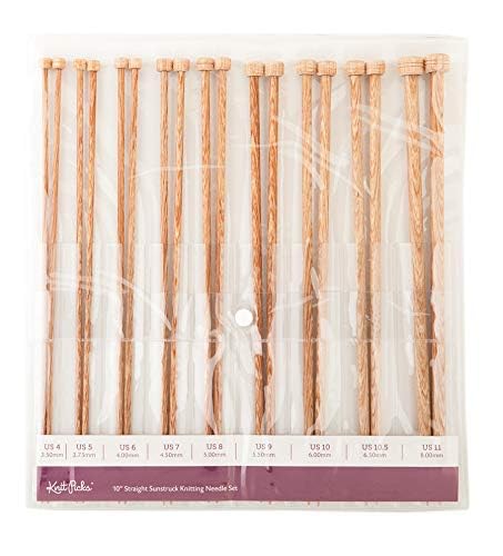KnitPicks Knit Picks Wood Straight Single Point Knitting Needle Set US 4-11 (10" - Sunstruck) - Image 3