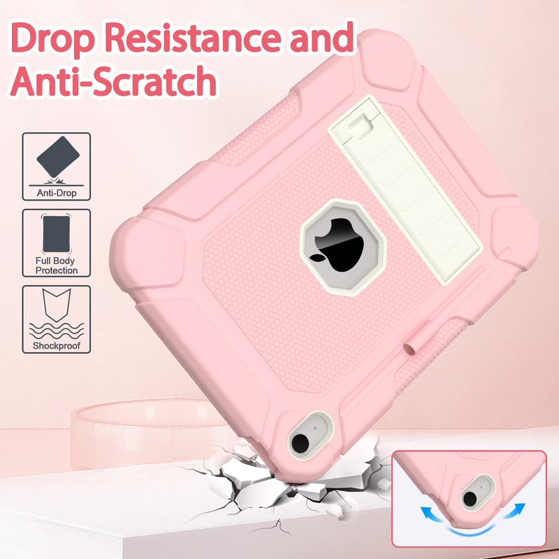 BMOUO Case for iPad (A16) 11th Generation 11 Inch 2025/iPad 10th Generation 10.9" 2022 - with Kickstand & Pencil Holder, Heavy Duty Shockproof Protective iPad 11th 10th Generation Case, Pink - Image 5