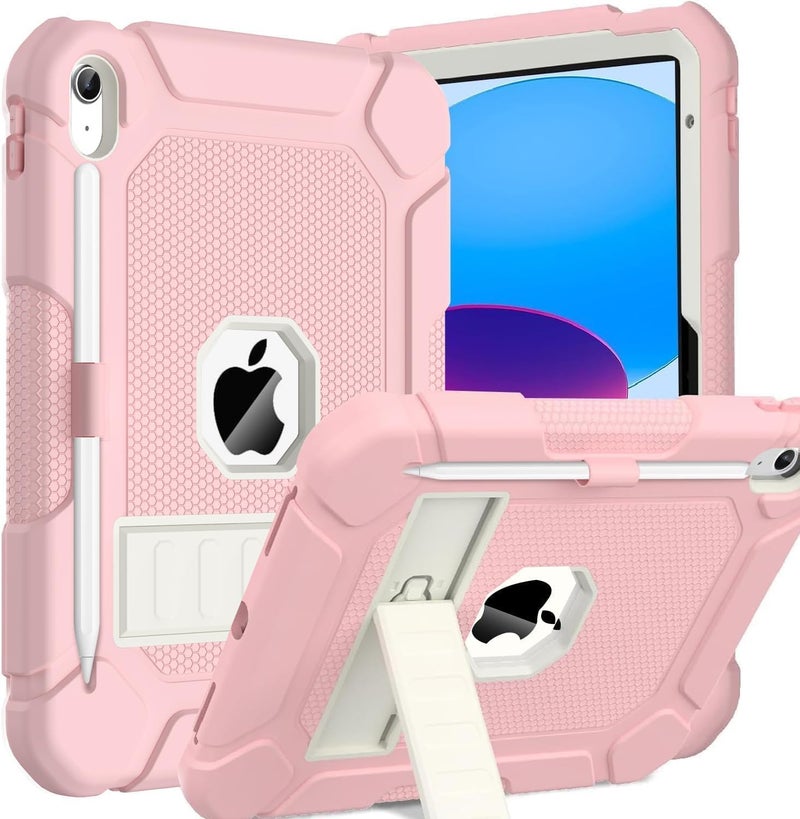 BMOUO Case for iPad (A16) 11th Generation 11 Inch 2025/iPad 10th Generation 10.9" 2022 - with Kickstand & Pencil Holder, Heavy Duty Shockproof Protective iPad 11th 10th Generation Case, Pink - Image 1
