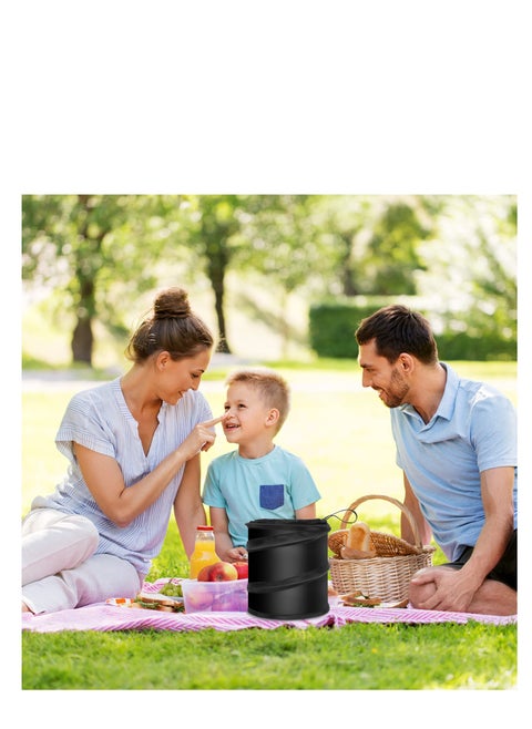 2PCS Collapsible Pop Up Car Trash Can, Collapsible Camping Trash Can, Universal Traveling Portable Garbage Bin Waste Basket Bin Rubbish Bin with 2 Car Seat Hook for Garbage to Organize Car Black