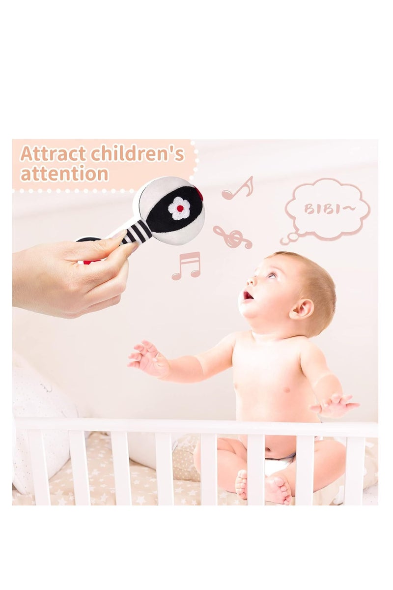 هابي مونكي ألعاب خشخيشة ناعمة للأطفال، مجموعة ألعاب خشخيشة للأطفال مكونة من قطعتين، ألعاب حسية لتنمية حواس الرضع، ألعاب لمقاعد السيارة للأطفال الرضع، ألعاب للأطفال حديثي الولادة مع صوت، ألعاب للأطفال من 0 إلى 6 أشهر ﻿ - Image 3