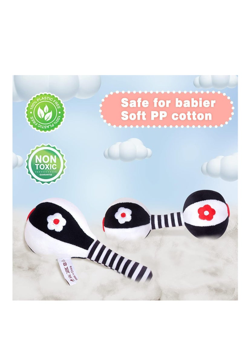 هابي مونكي ألعاب خشخيشة ناعمة للأطفال، مجموعة ألعاب خشخيشة للأطفال مكونة من قطعتين، ألعاب حسية لتنمية حواس الرضع، ألعاب لمقاعد السيارة للأطفال الرضع، ألعاب للأطفال حديثي الولادة مع صوت، ألعاب للأطفال من 0 إلى 6 أشهر ﻿ - Image 4