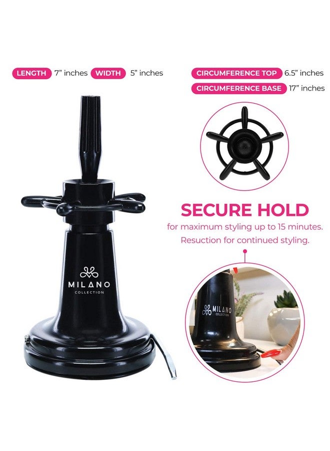 MILANO COLLECTION Deluxe Premium Suction Table Stand Black For Wig And Mannequin Head - Image 4