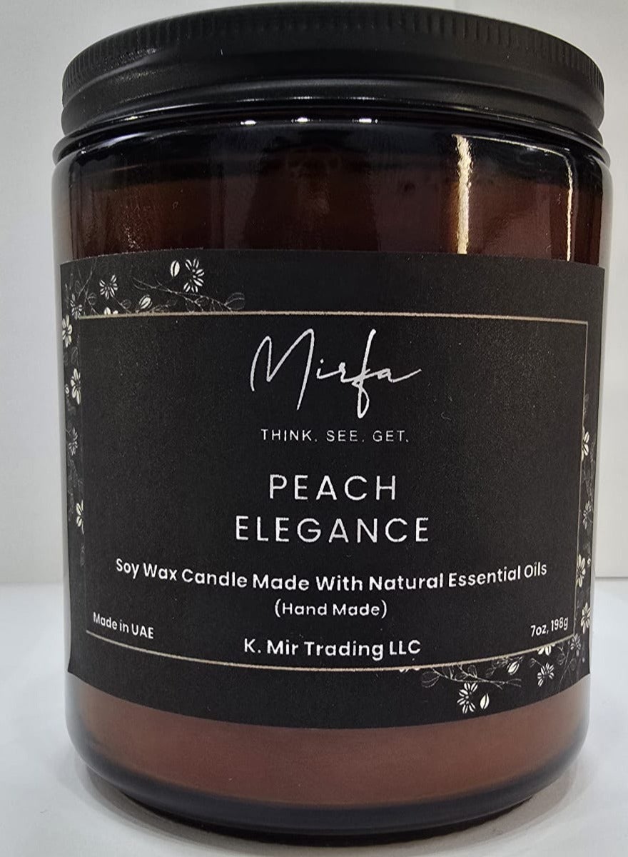 شمعة معطرة في وعاء زجاجي – الخوخ