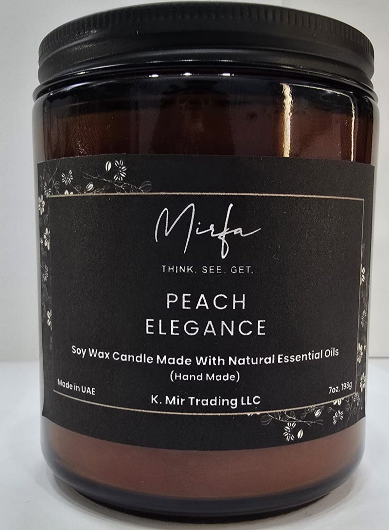 MIRFA Scented Candle In Glass Jar - Peach Elegance - Image 1