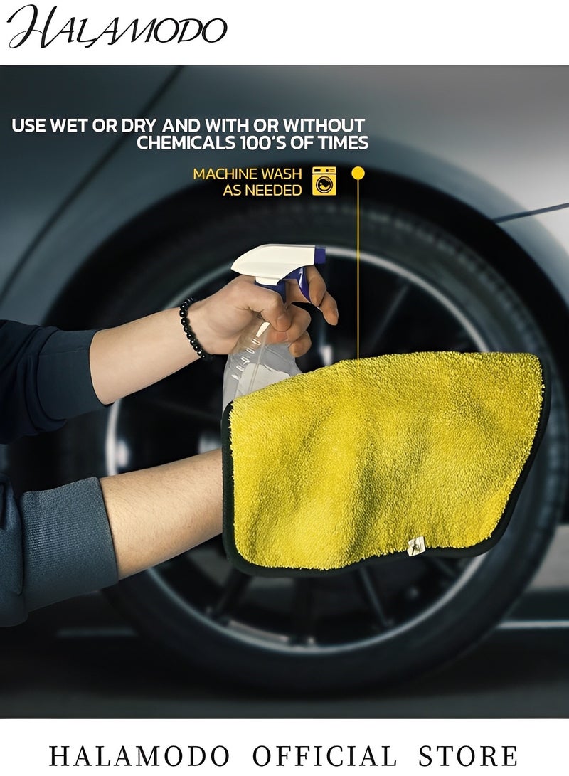 HALAMODO 3PCS Microfiber Towels with Absorbent Thick Plush Used as Window Cleaner & Car Rag & Drying Towel in Kitchen & Room & Car Cleaning Job - Image 5