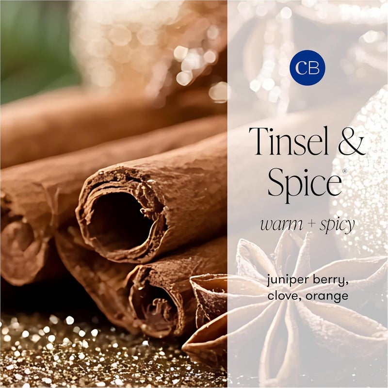 Capri Blue Glimmer Signature Jar - Tinsel & Spice Scented Candle with Ombre Glass Candle Holder - Luxury Aromatherapy Candle - 19 Oz - Mulberry and Gold - Image 3