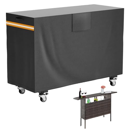 EVRBUL 72L x 29W x 44H Heavy Duty 420D Outdoor Bar Prep Table Patio Cart Cover Outdoor Grill Prep Table Height Outdoor Furniture Protective Cover with Windproof Buckle Reflective Stripe - Image 1
