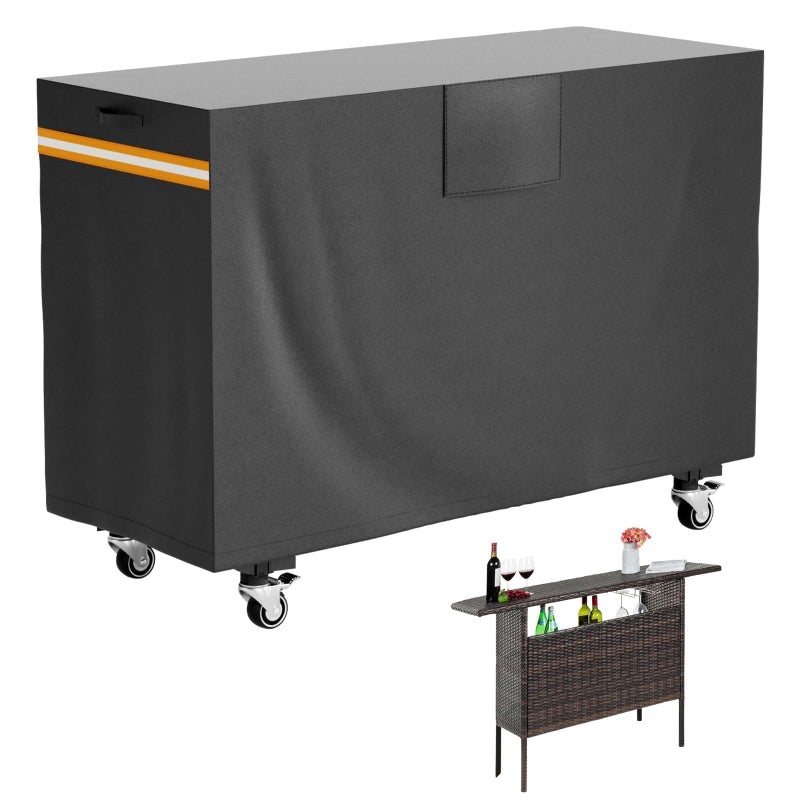 EVRBUL 72L x 29W x 44H Heavy Duty 420D Outdoor Bar Prep Table Patio Cart Cover Outdoor Grill Prep Table Height Outdoor Furniture Protective Cover with Windproof Buckle Reflective Stripe - Image 2