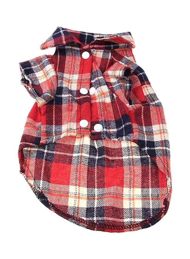 أوتاد كنزات صيفية عصرية بنقشة المربعات أحمر M - Image 1