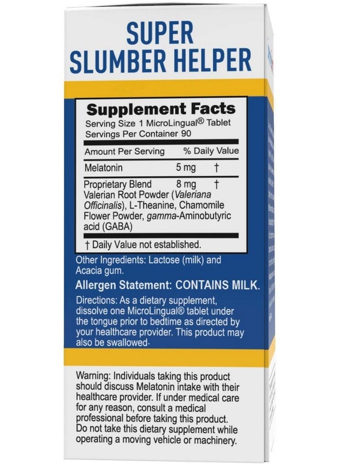 Superior Source Superior Source Super Slumber Helper - Melatonin Supplement with L-Theanine & Chamomile Flower Powder - Supports Healthy & Natural Sleep with Valerian Root Powder & GABA - 90 Instant Dissolve Tablets  - Image 3