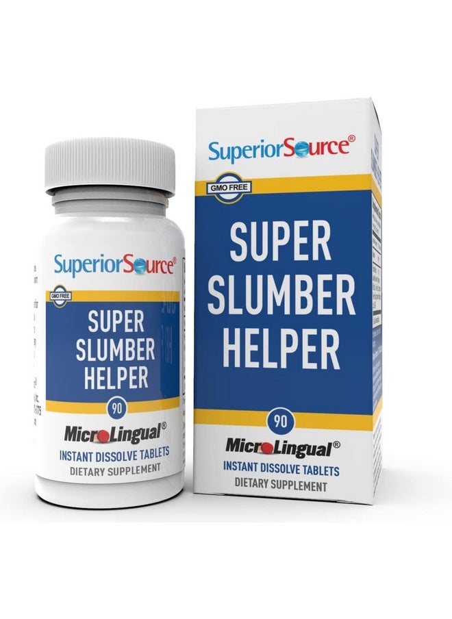 Superior Source Superior Source Super Slumber Helper - Melatonin Supplement with L-Theanine & Chamomile Flower Powder - Supports Healthy & Natural Sleep with Valerian Root Powder & GABA - 90 Instant Dissolve Tablets  - Image 1
