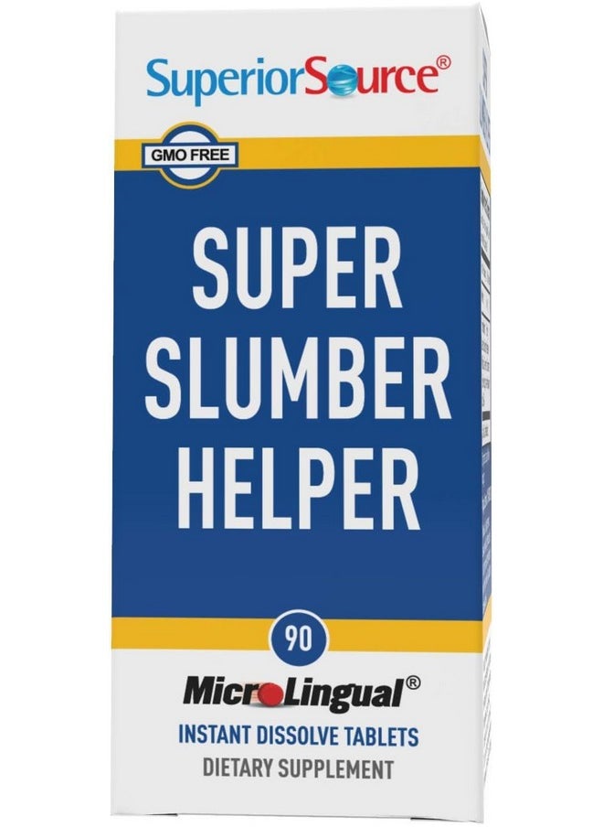 Superior Source Superior Source Super Slumber Helper - Melatonin Supplement with L-Theanine & Chamomile Flower Powder - Supports Healthy & Natural Sleep with Valerian Root Powder & GABA - 90 Instant Dissolve Tablets  - Image 4