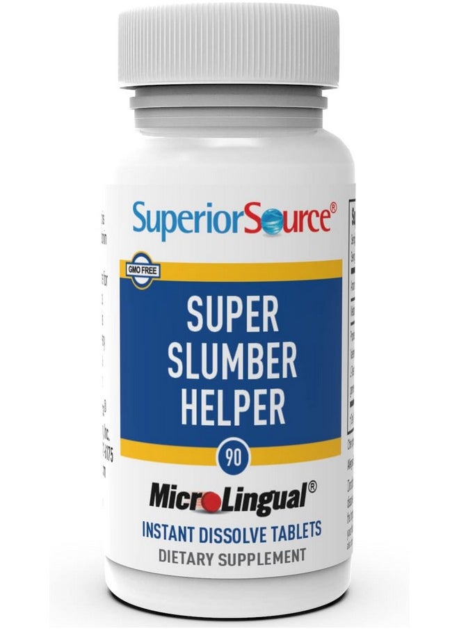 Superior Source Superior Source Super Slumber Helper - Melatonin Supplement with L-Theanine & Chamomile Flower Powder - Supports Healthy & Natural Sleep with Valerian Root Powder & GABA - 90 Instant Dissolve Tablets  - Image 5