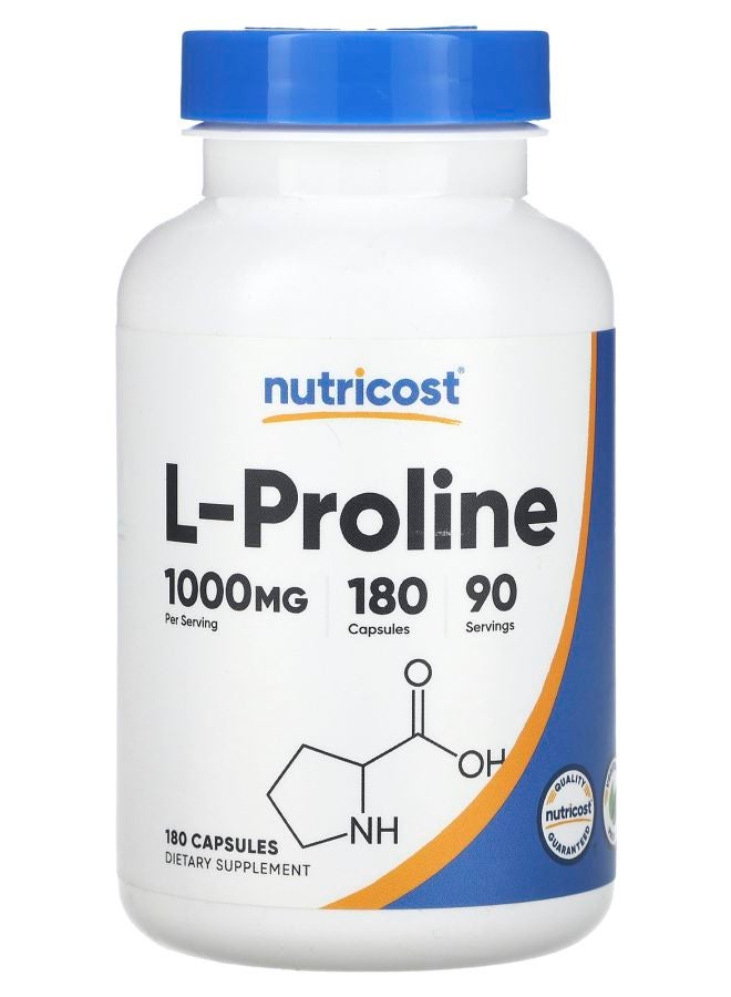 Nutricost L-Proline 1000 mg 180 Capsules (500 mg per Capsule)