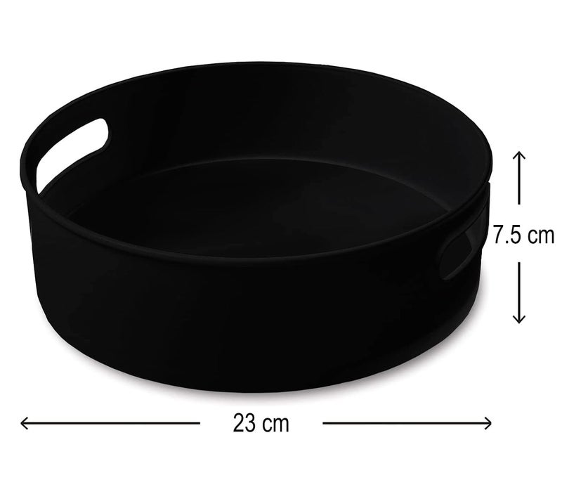 Smaruti حامل توابل ومكياج سماروتي لذي سوزان دوار 360° (23L x 23B x 7.5H سم) (عبوة من 2، أسود) - Image 2