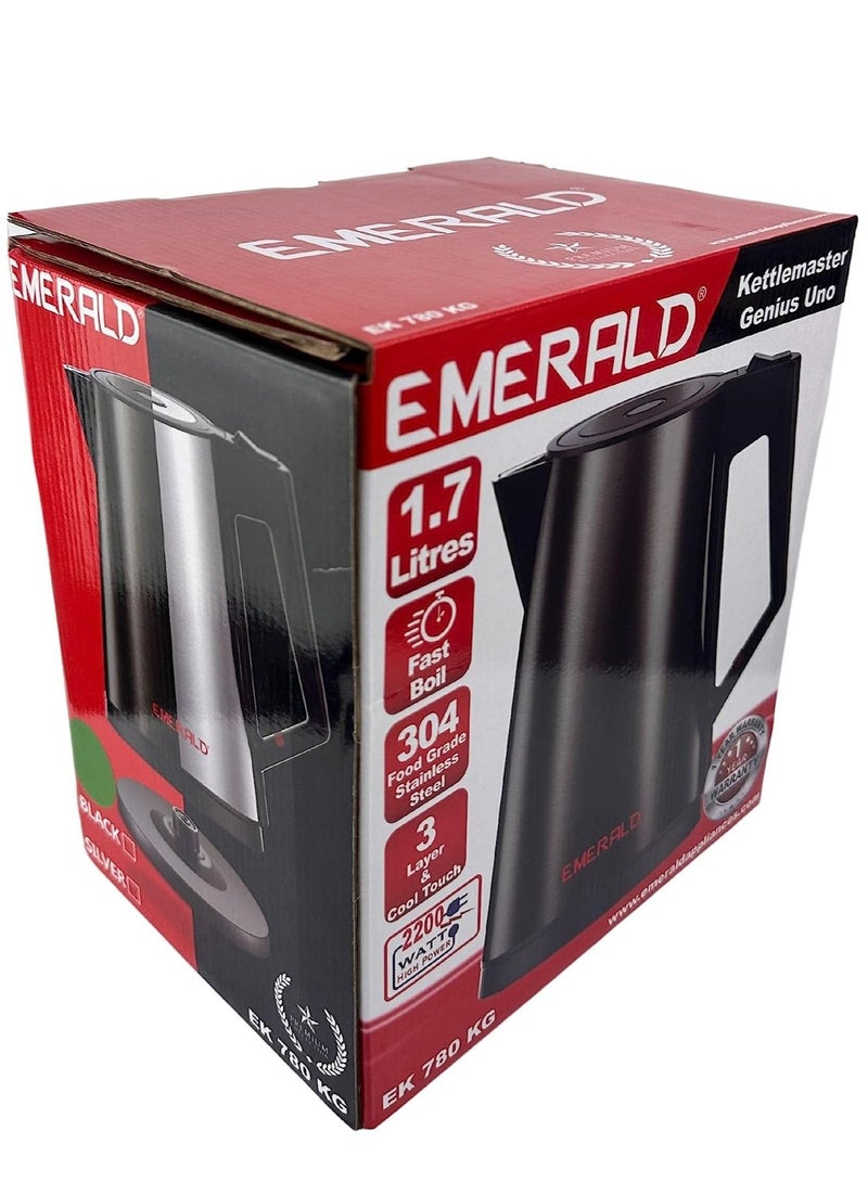 EMERALD Cordless Electric Kettle, 2200W Power, 1.7L, with Auto Shut, 360-Degree Cord Design, Perfect for Warm Beverages,  EK780KG - Image 4